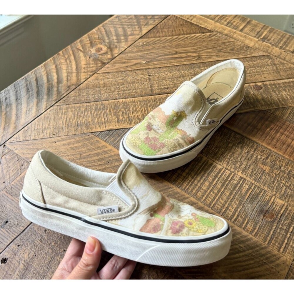 Vans Classic Slip On Desert Vibes Oatmeal White Size 5 Women VN0A5JLXCCE Rare